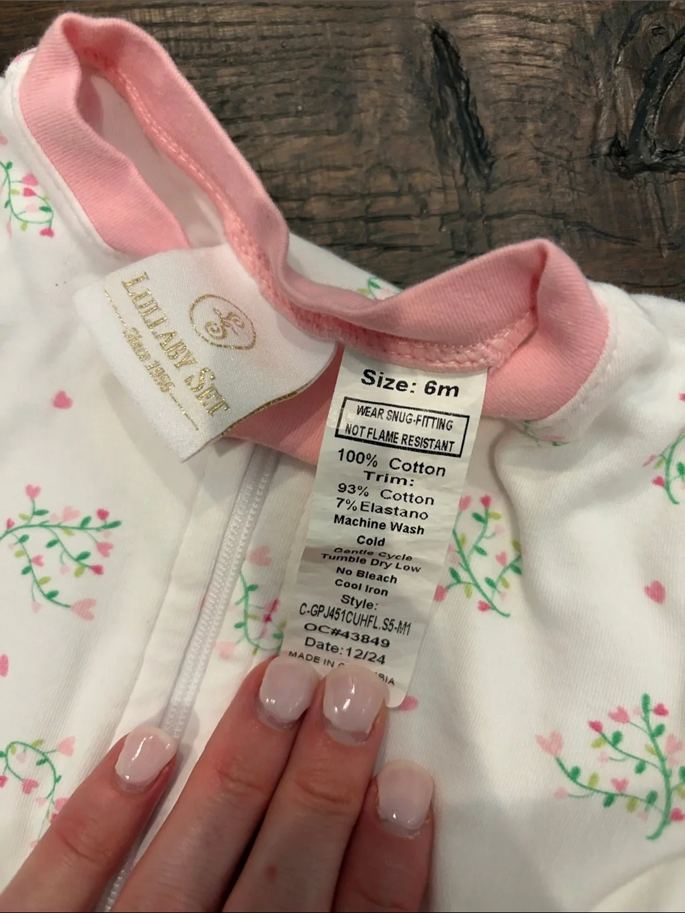 Lullaby set pajamas onesie  6 mos